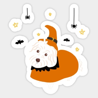 Halloween Maltipoo Dog Sticker